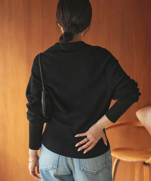 plage（プラージュ）の「LE PETIT PULLE / ル プティ プレ 別注 TULIP COLLAR カーディガン（カーディガン/ボレロ・レディース・ブラック/タン/ホワイト・FREE）」の13枚目の写真