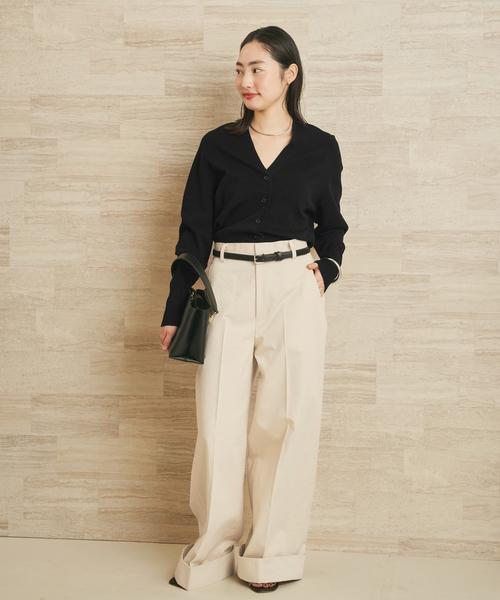 plage（プラージュ）の「LE PETIT PULLE / ル プティ プレ 別注 TULIP COLLAR カーディガン（カーディガン/ボレロ・レディース・ブラック/タン/ホワイト・FREE）」の14枚目の写真