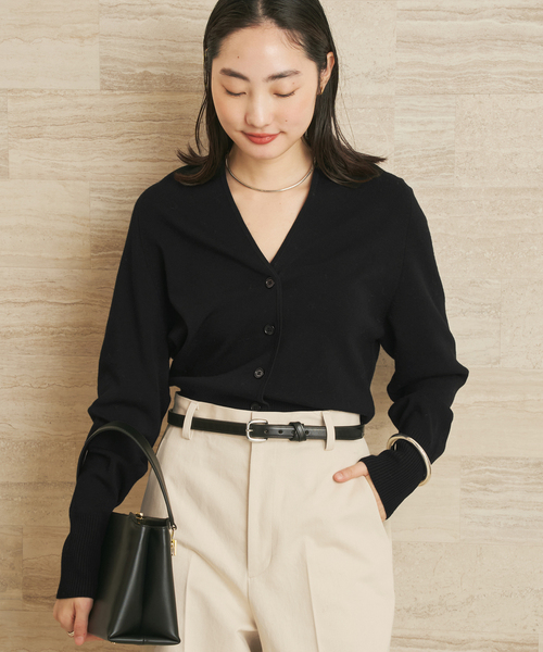 plage（プラージュ）の「LE PETIT PULLE / ル プティ プレ 別注 TULIP COLLAR カーディガン（カーディガン/ボレロ・レディース・ブラック/タン/ホワイト・FREE）」の17枚目の写真