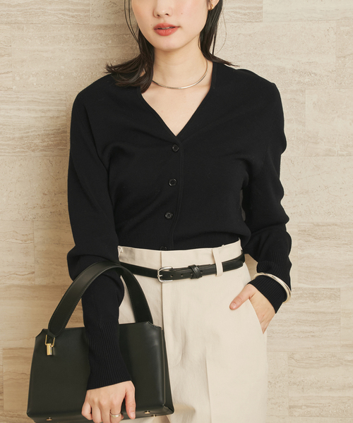 plage（プラージュ）の「LE PETIT PULLE / ル プティ プレ 別注 TULIP COLLAR カーディガン（カーディガン/ボレロ・レディース・ブラック/タン/ホワイト・FREE）」の18枚目の写真