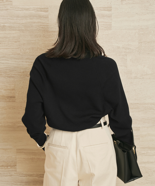 plage（プラージュ）の「LE PETIT PULLE / ル プティ プレ 別注 TULIP COLLAR カーディガン（カーディガン/ボレロ・レディース・ブラック/タン/ホワイト・FREE）」の20枚目の写真