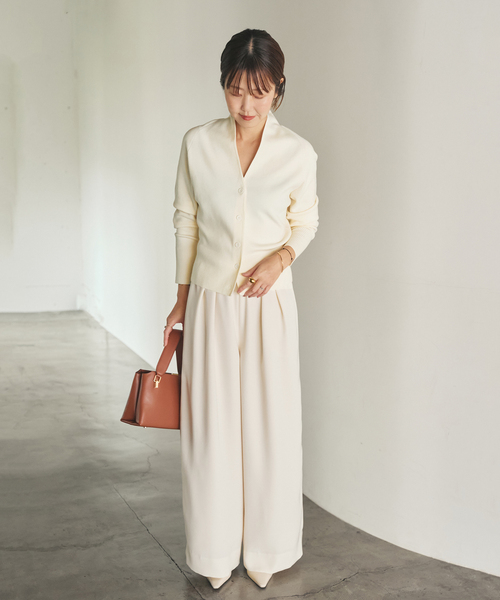 plage（プラージュ）の「LE PETIT PULLE / ル プティ プレ 別注 TULIP COLLAR カーディガン（カーディガン/ボレロ・レディース・ブラック/タン/ホワイト・FREE）」の21枚目の写真