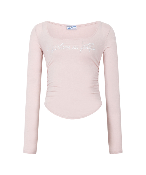 PLEASENOFOLLOW（プリーズノーフォロー）の「Romy Logo Long Sleeve Top (Pink)（Tシャツ/カットソー・レディース・その他・FREE）」の2枚目の写真