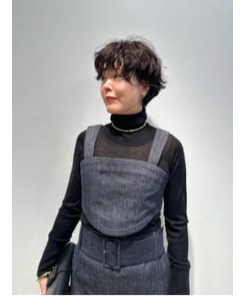 COLUMN（コラム）の「COLUMN / デニムビスチェ＜PERMANENT＞（ベスト・レディース・ネイビー/ホワイト・38/36）」の7枚目の写真