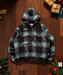 yori チェックパーカー　⭐︎美品⭐︎ セール】フードチェックパーカー/hood check parker（パーカー