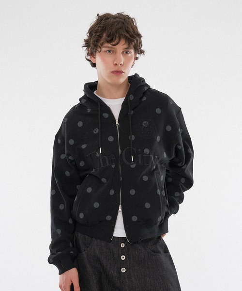 WISH FOR EVER（ウィッシュフォーエバー）の「【 3color / 3size 】SPECIAL GAME LOGO HEAVY WEIGHT DOUBLE ZIP HOODIE / スペシャルゲームロゴヘビーウェイトダブルジップフーディ（パーカー・メンズ・ブラウン/その他/ネイビー/レオパード/ライトグレー/グレー/ブラック・MEDIUM/LARGE/SMALL）」の2枚目の写真