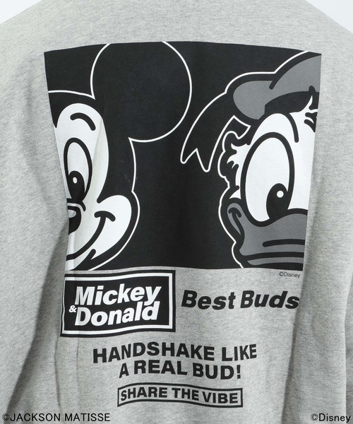 JACKSON MATISSE（ジャクソンマティス）の「【JACKSON MATISSE/BAYFLOW】「ミッキー」「ドナルド」デザインパーカー（パーカー・メンズ・ブラック/グレー・LARGE/MEDIUM）」の7枚目の写真