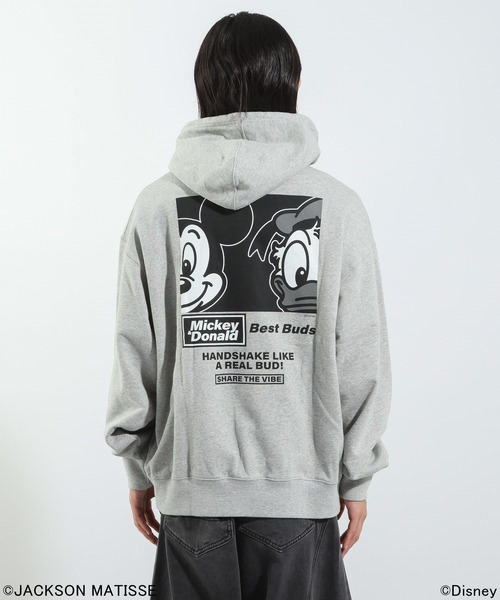 JACKSON MATISSE（ジャクソンマティス）の「【JACKSON MATISSE/BAYFLOW】「ミッキー」「ドナルド」デザインパーカー（パーカー・メンズ・ブラック/グレー・LARGE/MEDIUM）」の15枚目の写真