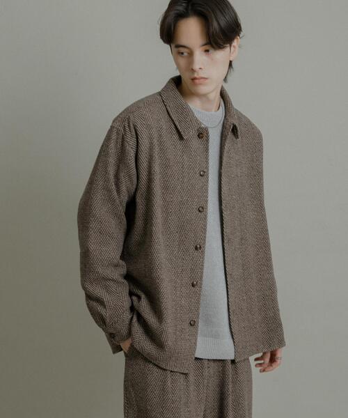 SENSE OF PLACE by URBAN RESEARCH（センスオブプレイスバイアーバンリサーチ）の「スライバーライクヘリンボーンシャツ（シャツ/ブラウス・メンズ・チャコールグレー/ブラウン・LARGE/MEDIUM）」の11枚目の写真