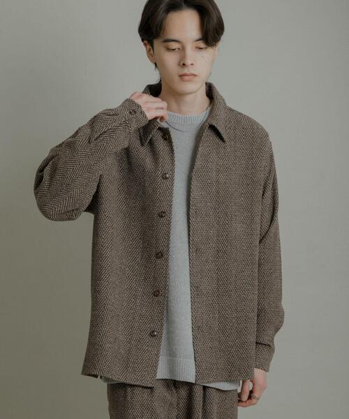 SENSE OF PLACE by URBAN RESEARCH（センスオブプレイスバイアーバンリサーチ）の「スライバーライクヘリンボーンシャツ（シャツ/ブラウス・メンズ・チャコールグレー/ブラウン・LARGE/MEDIUM）」の12枚目の写真