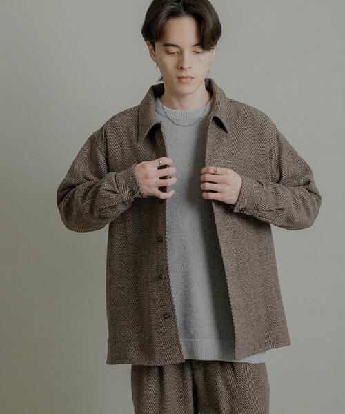 SENSE OF PLACE by URBAN RESEARCH（センスオブプレイスバイアーバンリサーチ）の「スライバーライクヘリンボーンシャツ（シャツ/ブラウス・メンズ・チャコールグレー/ブラウン・LARGE/MEDIUM）」の13枚目の写真