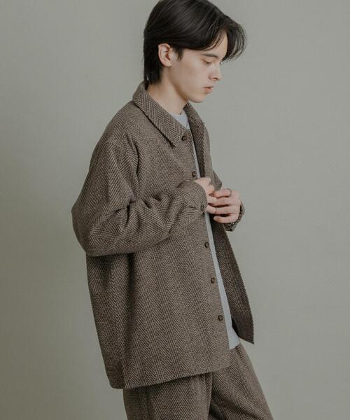 SENSE OF PLACE by URBAN RESEARCH（センスオブプレイスバイアーバンリサーチ）の「スライバーライクヘリンボーンシャツ（シャツ/ブラウス・メンズ・チャコールグレー/ブラウン・LARGE/MEDIUM）」の14枚目の写真