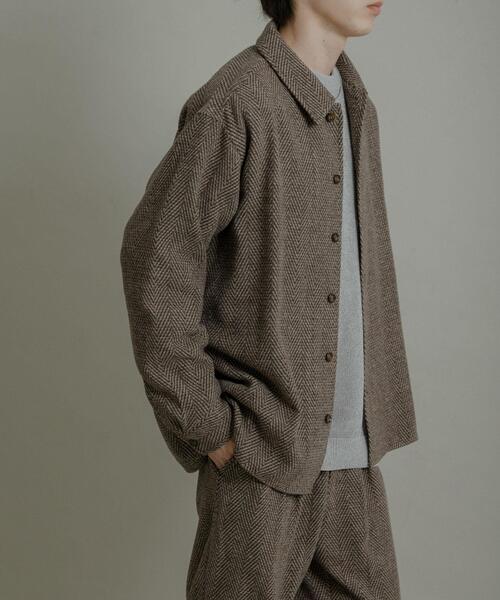SENSE OF PLACE by URBAN RESEARCH（センスオブプレイスバイアーバンリサーチ）の「スライバーライクヘリンボーンシャツ（シャツ/ブラウス・メンズ・チャコールグレー/ブラウン・LARGE/MEDIUM）」の15枚目の写真