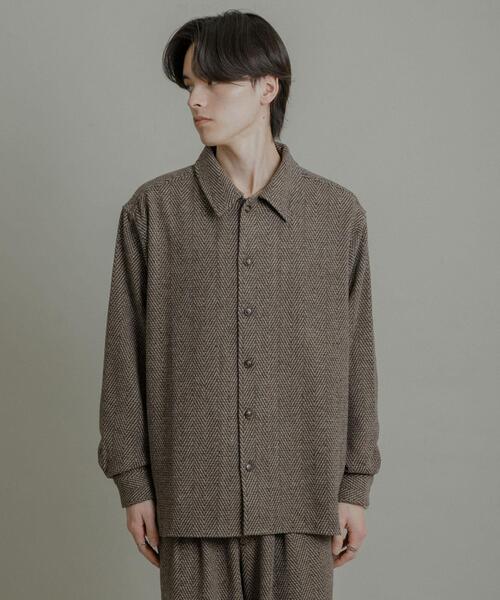 SENSE OF PLACE by URBAN RESEARCH（センスオブプレイスバイアーバンリサーチ）の「スライバーライクヘリンボーンシャツ（シャツ/ブラウス・メンズ・チャコールグレー/ブラウン・LARGE/MEDIUM）」の6枚目の写真