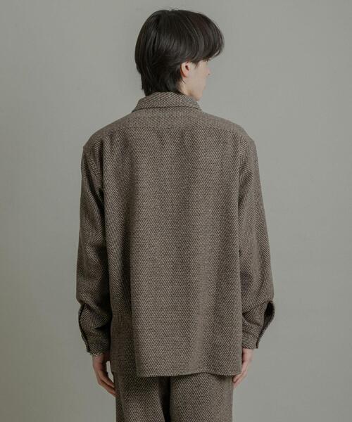 SENSE OF PLACE by URBAN RESEARCH（センスオブプレイスバイアーバンリサーチ）の「スライバーライクヘリンボーンシャツ（シャツ/ブラウス・メンズ・チャコールグレー/ブラウン・LARGE/MEDIUM）」の8枚目の写真