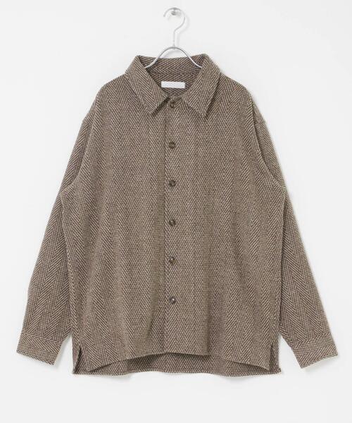 SENSE OF PLACE by URBAN RESEARCH（センスオブプレイスバイアーバンリサーチ）の「スライバーライクヘリンボーンシャツ（シャツ/ブラウス・メンズ・チャコールグレー/ブラウン・LARGE/MEDIUM）」の9枚目の写真