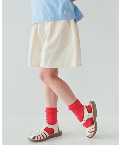 NHT(エヌエイチティー)の「NHT/エヌエイチティー タックショートパンツ(その他パンツ・キッズ・グリーン/ピンク/アイボリー・160cm/150cm/140cm/130cm/120cm/110cm)」の2枚目の写真
