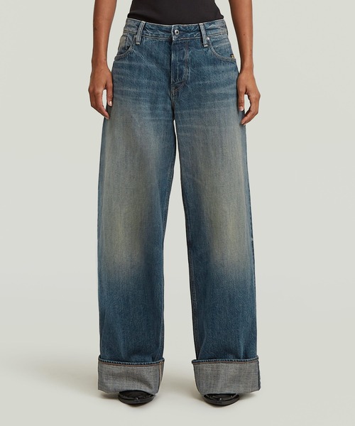 G-STAR(ジースター)の「Roxx Wide Jeans/ヴィンテージライクワイドルーズロングレングスジーンズ(デニムパンツ・レディース・ダークインディゴブルー・24inch/25inch/27inch/26inch)」の1枚目の写真