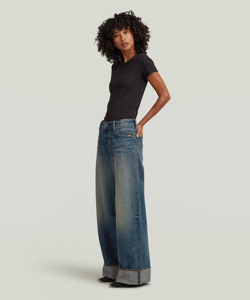G-STAR(ジースター)の「Roxx Wide Jeans/ヴィンテージライクワイドルーズロングレングスジーンズ(デニムパンツ・レディース・ダークインディゴブルー・24inch/25inch/27inch/26inch)」の4枚目の写真