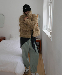 INJIACTIVE（インジアクティブ）の「ブークルファーコート ベージュ（ムートンコート）」