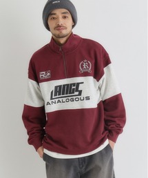 Right-on | ゲームシャツロゴ ハーフジッププルオーバー (スポーツミックス / ストリート / トラックトップ)(スウェット)