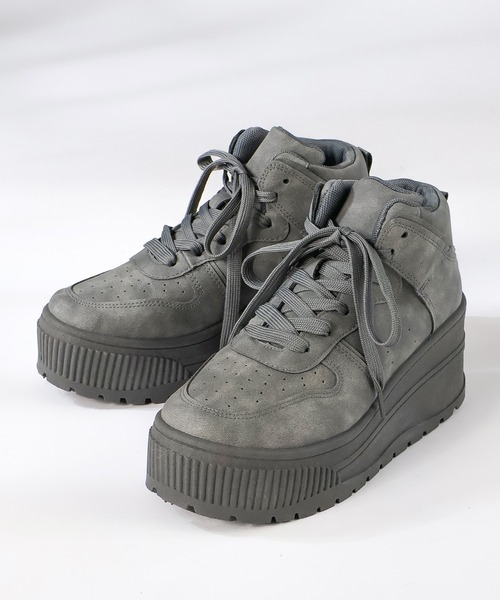 LOVEHUNTER(ラブハンター)の「LOVE HUNTER/軽量 厚底ハイカットスニーカー 7.5cm ボリュームソール 韓国ストリート 美脚スニーカー (2218)(スニーカー・レディース・ブラック系その他2/ブラック系その他/グレー系その他/キャメル/ホワイト/ブラック/ダークブラウン/ベージュ/グレー/シルバー・36/37/38/39/40/41/42/43/44/35)」の21枚目の写真