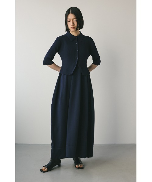 STYLEMIXER（スタイルミキサー）の「【ベストセラー】2ピースハーフスリーブポロニットワンピース（ワンピース・レディース・ベージュ/ネイビー/オレンジ・SMALL/MEDIUM）」の5枚目の写真