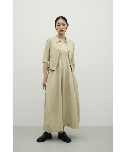 STYLEMIXER（スタイルミキサー）の「【ベストセラー】2ピースハーフスリーブポロニットワンピース（ワンピース・レディース・ベージュ/ネイビー/オレンジ・SMALL/MEDIUM）」の14枚目の写真