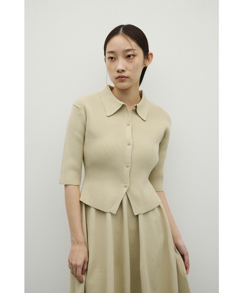 STYLEMIXER（スタイルミキサー）の「【ベストセラー】2ピースハーフスリーブポロニットワンピース（ワンピース・レディース・ベージュ/ネイビー/オレンジ・SMALL/MEDIUM）」の18枚目の写真