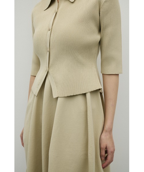 STYLEMIXER（スタイルミキサー）の「【ベストセラー】2ピースハーフスリーブポロニットワンピース（ワンピース・レディース・ベージュ/ネイビー/オレンジ・SMALL/MEDIUM）」の20枚目の写真