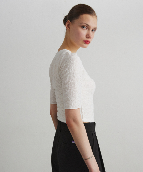 AHRE(アフレ)の「SEREIN LACE T-SHIRT_WHITE(Tシャツ/カットソー・レディース・その他・SMALL/MEDIUM)」の2枚目の写真