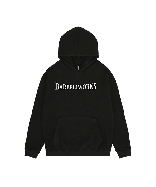 BARBELLWORKS(バーベルワークス)の「レタリングヘビーコットン二重生地フードパーカー(パーカー・メンズ・グレー/ブラック・LARGE/X-LARGE)」の1枚目の写真