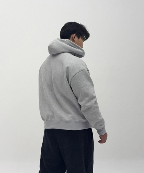 BARBELLWORKS(バーベルワークス)の「レタリングヘビーコットン二重生地フードパーカー(パーカー・メンズ・グレー/ブラック・LARGE/X-LARGE)」の8枚目の写真