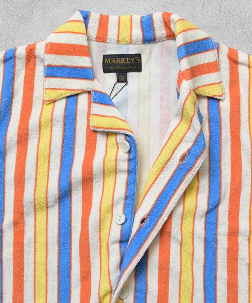 MARKEY'S（マーキーズ）の「パイルマルチストライプ半袖シャツ/セットアップ可（シャツ/ブラウス・キッズ・ブルー系その他/オレンジ系その他/グリーン系その他・110/100/95/120/90/150/140/130）」の14枚目の写真