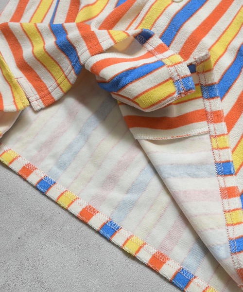 MARKEY'S（マーキーズ）の「パイルマルチストライプ半袖シャツ/セットアップ可（シャツ/ブラウス・キッズ・ブルー系その他/オレンジ系その他/グリーン系その他・110/100/95/120/90/150/140/130）」の17枚目の写真