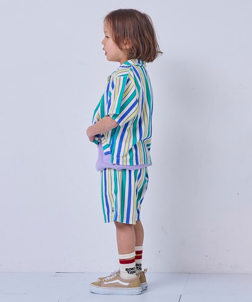 MARKEY'S（マーキーズ）の「パイルマルチストライプ半袖シャツ/セットアップ可（シャツ/ブラウス・キッズ・ブルー系その他/オレンジ系その他/グリーン系その他・110/100/95/120/90/150/140/130）」の9枚目の写真