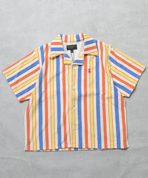 MARKEY'S（マーキーズ）の「パイルマルチストライプ半袖シャツ/セットアップ可（シャツ/ブラウス・キッズ・ブルー系その他/オレンジ系その他/グリーン系その他・110/100/95/120/90/150/140/130）」の19枚目の写真