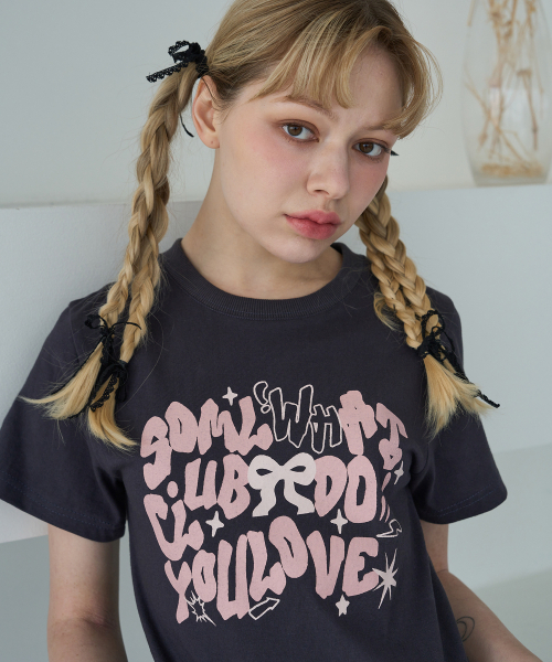 5OML（オーオーエムエル）の「[クロップオーバーサイズ2タイプ] WHAT DO YOU LOVE 半袖Tシャツ (ブラック)（Tシャツ/カットソー・レディース・ブラック・M/L）」の10枚目の写真