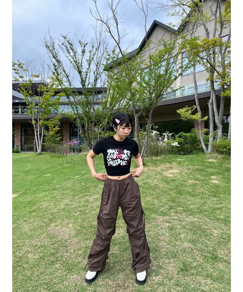 5OML（オーオーエムエル）の「[クロップオーバーサイズ2タイプ] WHAT DO YOU LOVE 半袖Tシャツ (ブラック)（Tシャツ/カットソー・レディース・ブラック・M/L）」の11枚目の写真
