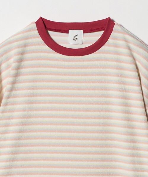 6(ROKU)＞パイル ボーダー ロングスリーブ Tシャツ（Tシャツ