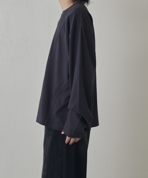 Lui's（ルイス）の「ランダム切替ロングスリーブTシャツ（Tシャツ/カットソー・メンズ・ライトグレー/ブルー/ブラック・M/S）」の6枚目の写真