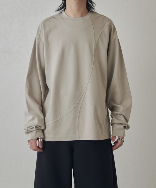 Lui's（ルイス）の「ランダム切替ロングスリーブTシャツ（Tシャツ/カットソー・メンズ・ライトグレー/ブルー/ブラック・M/S）」の10枚目の写真