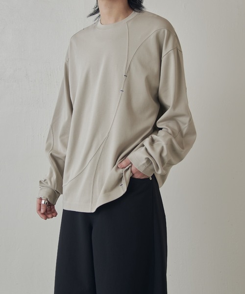 Lui's（ルイス）の「ランダム切替ロングスリーブTシャツ（Tシャツ/カットソー・メンズ・ライトグレー/ブルー/ブラック・M/S）」の11枚目の写真