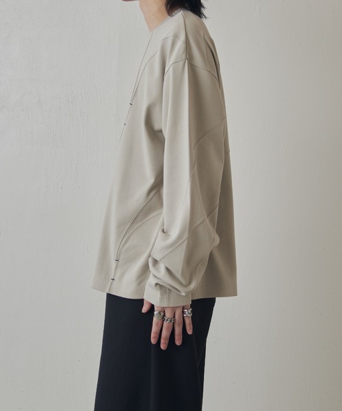 Lui's（ルイス）の「ランダム切替ロングスリーブTシャツ（Tシャツ/カットソー・メンズ・ライトグレー/ブルー/ブラック・M/S）」の12枚目の写真