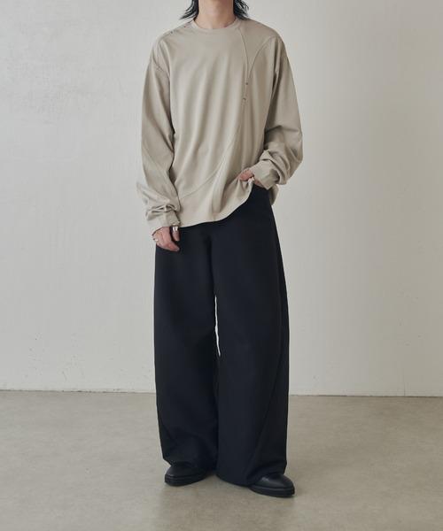 Lui's（ルイス）の「ランダム切替ロングスリーブTシャツ（Tシャツ/カットソー・メンズ・ライトグレー/ブルー/ブラック・M/S）」の14枚目の写真