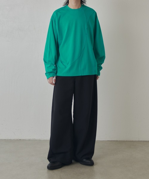 Lui's（ルイス）の「ランダム切替ロングスリーブTシャツ（Tシャツ/カットソー・メンズ・ライトグレー/ブルー/ブラック・M/S）」の21枚目の写真