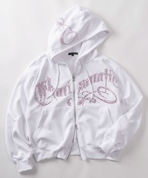 RESHAM（レーシャム）の「【82】ラインストーン ショート丈 ジップパーカー/ポンチ/ダブルジップ/メンズ/レディース/ユニセックス（パーカー）」