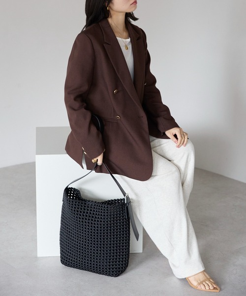&MARKS(アンドマークス)の「N26【メッシュ×本革】ショルダーバッグ(ショルダーバッグ・レディース・ブラック/グレー/シャンパン/ブラウン・FREE)」の7枚目の写真