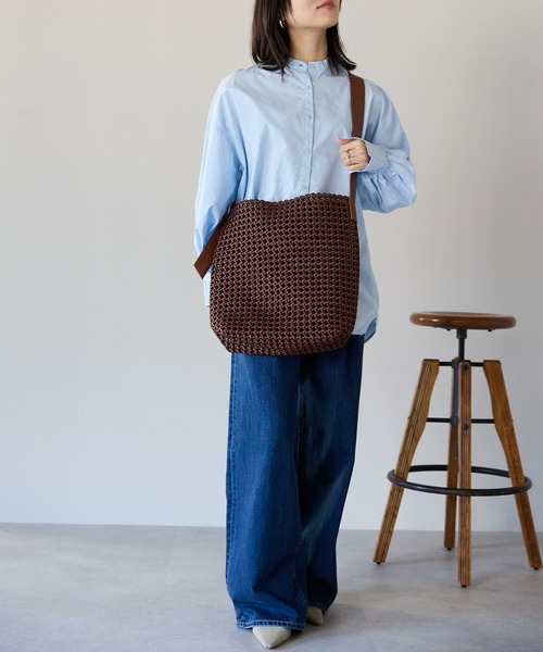 &MARKS(アンドマークス)の「N26【メッシュ×本革】ショルダーバッグ(ショルダーバッグ・レディース・ブラック/グレー/シャンパン/ブラウン・FREE)」の16枚目の写真