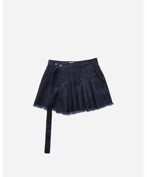 999HUMANITY（999ヒューマニティ）の「ベルト付きレイヤリングデニムスカート（インディゴワンウォッシュ）（スカート）」